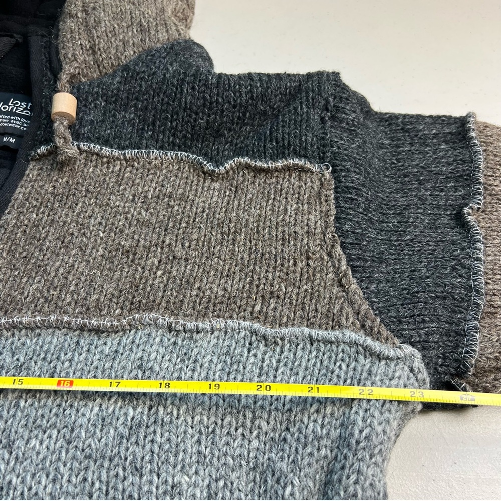Lost Horizons NEW Selkirk Wool Fleece Line Hooded Patchwork Sweater Men’s M - Picture 10 of 12